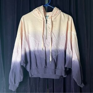 PINK-XS- pink/purple ombré-3/4 sleeve-3/4 zip